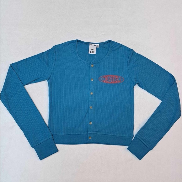 X-Girl Womens Oval Logo Cardigan - Women's size MEDIUM - Picture 2 of 12